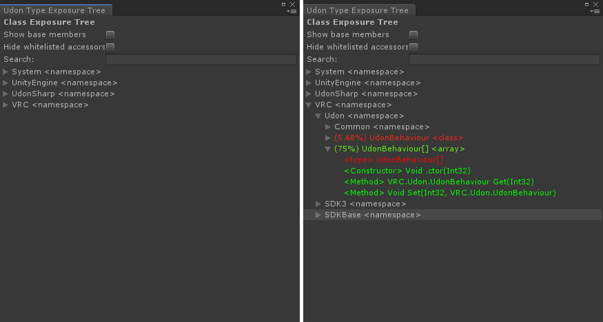 Udon Type Exposure Tree